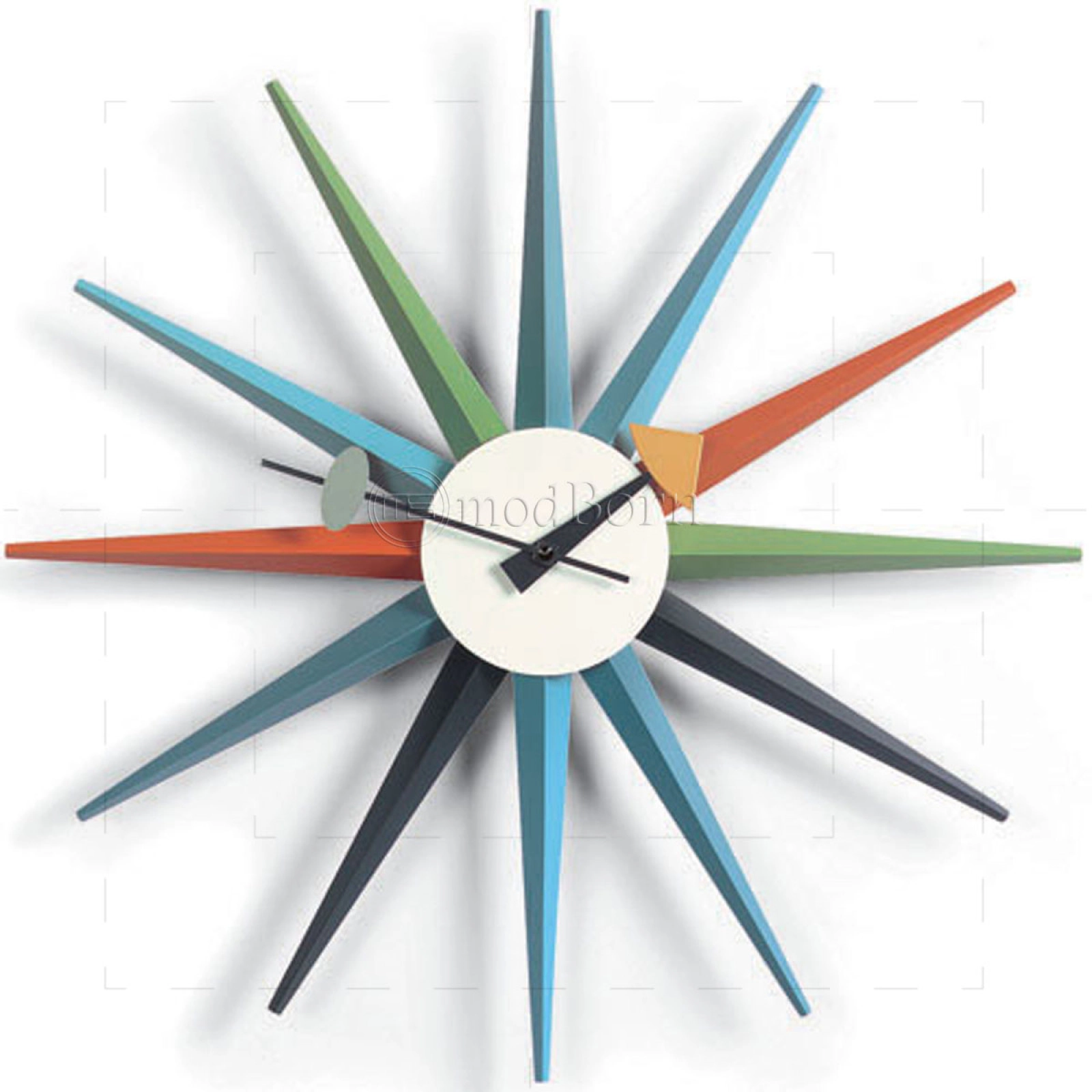 Sunburst Wall Clock Multi Colour Sunburst Wall Clock Multi Colour