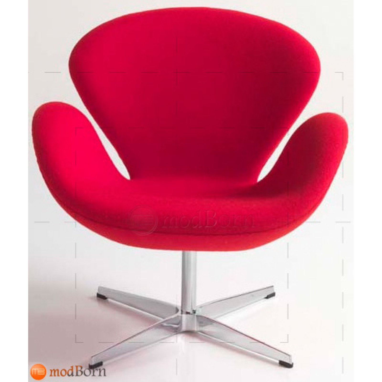 Swan Chair Red Cashmere Wool