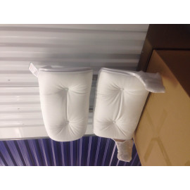 Lounge Chair and Ottoman White Leather White Wood