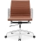 Office Chair Low Back Ribbed COGNAC BROWN Leather
