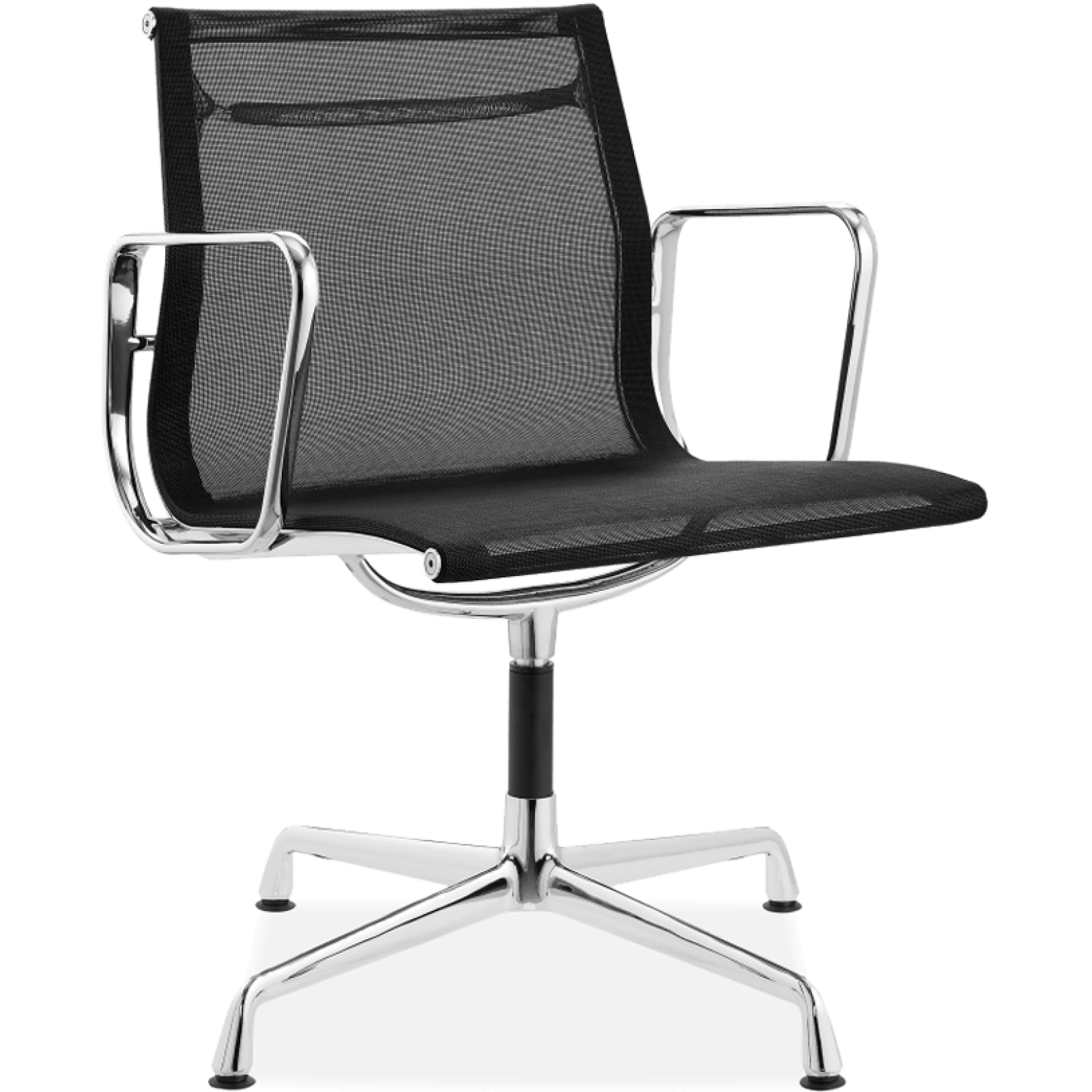 Office Mesh Chair Low Back Ribbed Black Fabric