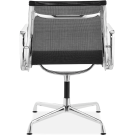 Office Mesh Chair Low Back Ribbed Black Fabric