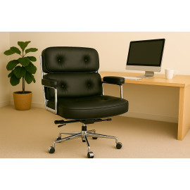 Office Lobby Black Leather Executive Chair