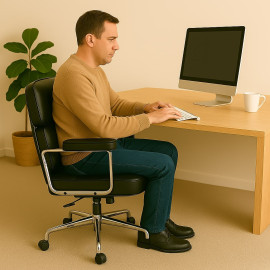 Office Lobby Black Leather Executive Chair