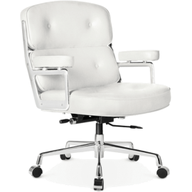 Office Lobby WHITE Leather Executive Chair