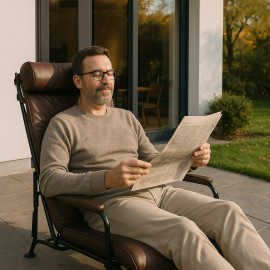 Le Corbusier Style LC4 Chaise Longue – Brown Leather