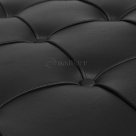 Barcelona Style Two Seater Sofa Black Leather