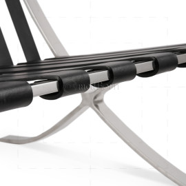 Barcelona Style Two Seater Sofa Black Leather