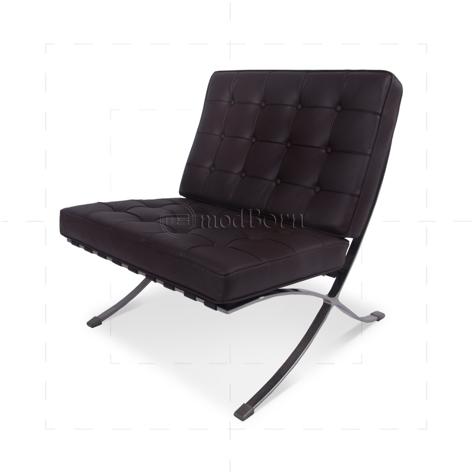 Barcelona Style Chair Brown Leather 