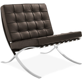 Barcelona Style Chair Brown Leather 