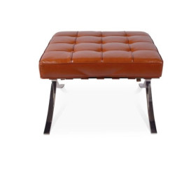 Barcelona Style Ottoman COGNAC Brown Leather