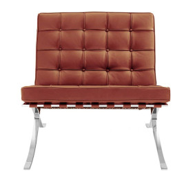 Barcelona Style Chair COGNAC Brown Leather 