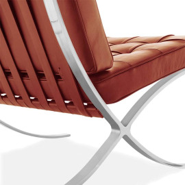 Barcelona Style Chair COGNAC Brown Leather 