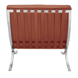 Barcelona Style Chair COGNAC Brown Leather 