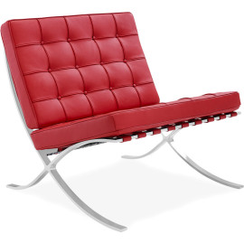 Barcelona Inspired Chair Red Leather