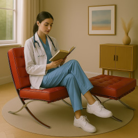 Barcelona Style  Chair Red Leather