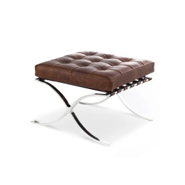 Barcelona Inspired Ottoman VINTAGE Brown Leather