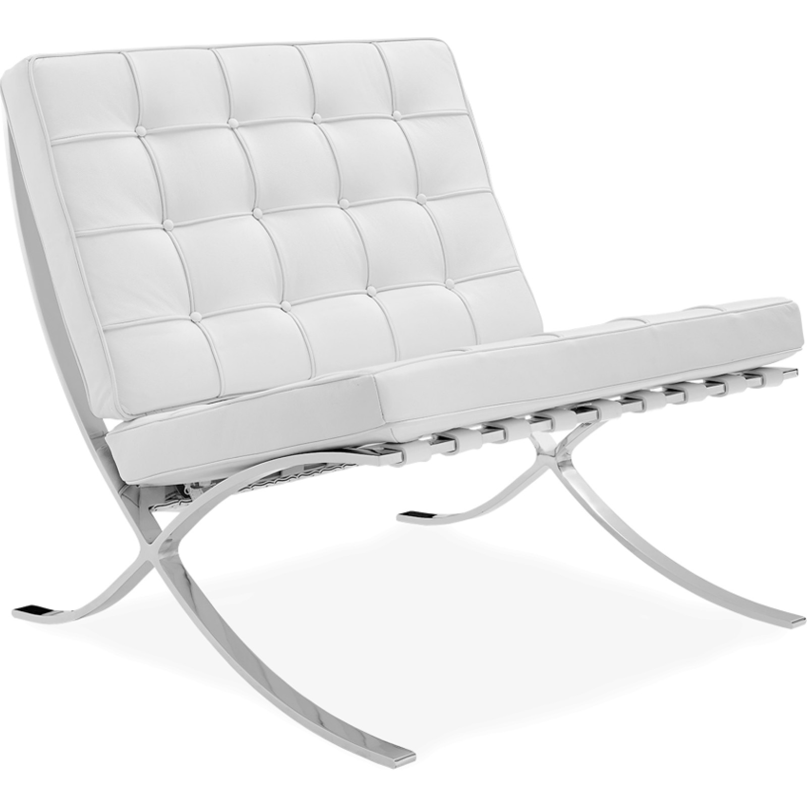 Barcelona Style Chair – White Leather