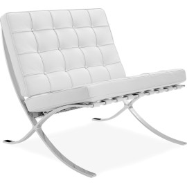 Barcelona Style Chair – White Leather