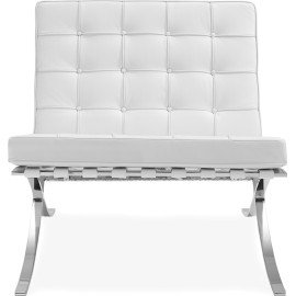 Barcelona Style Chair – White Leather