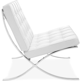 Barcelona Style Chair – White Leather
