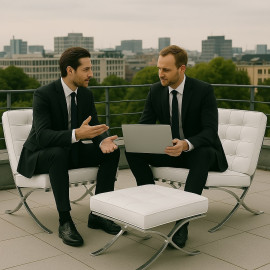 Barcelona Style Chair – White Leather