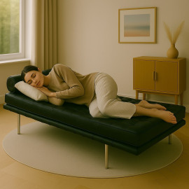 Barcelona Style Day Bed Black Leather