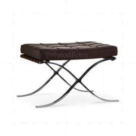 Barcelona Style Ottoman – Brown Leather