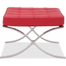 Barcelona Inspired Ottoman Red Leather