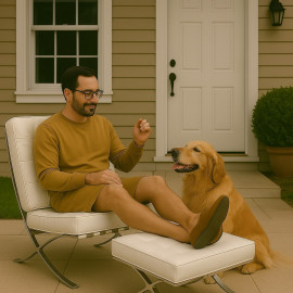 Barcelona Style Ottoman – White Leather