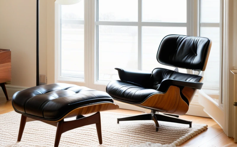 Modern living room with an iconic lounge chair and ottoman in a sunlit, contemporary setting