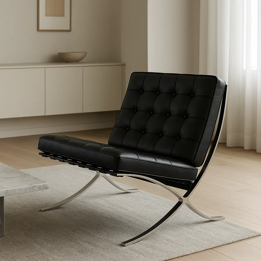 Barcelona Chairs in historical and modern settings