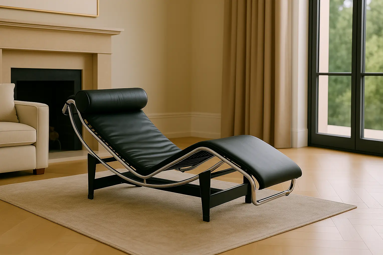 LC2 Armchair in architectural lounge
